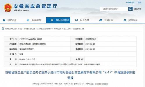 安徽通報中毒窒息事故 未采取防護措施進窯致2死1傷，凸顯安全監(jiān)管與辦公平臺開發(fā)重要性